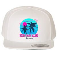 Beach Coastal City Vacation Souvenir South Padre Island Wool Snapback Cap