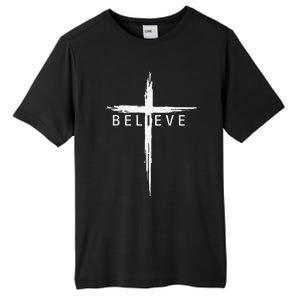 Believe Christian Cross Jesus Christ Christians Tall Fusion ChromaSoft Performance T-Shirt