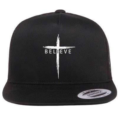 Believe Christian Cross Jesus Christ Christians Flatbill Hat