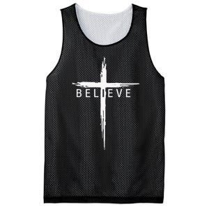 Believe Christian Cross Jesus Christ Christians Mesh Reversible Basketball Jersey Tank