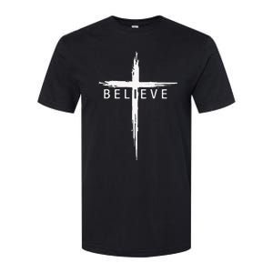 Believe Christian Cross Jesus Christ Christians Softstyle CVC T-Shirt