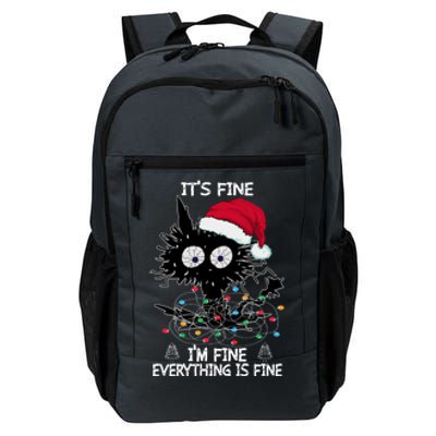 Black Cat christmas It's Fine I'm Fine Everything Is Fine Daily Commute Backpack