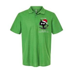 Black Cat christmas It's Fine I'm Fine Everything Is Fine Softstyle Adult Sport Polo