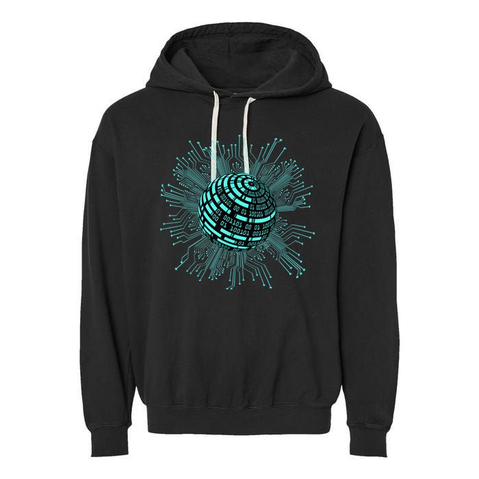 Binary Coding Computer Nerd Geeks Programmer Funny Coding Garment-Dyed Fleece Hoodie