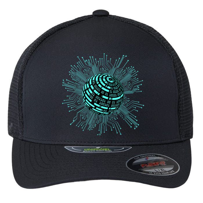 Binary Coding Computer Nerd Geeks Programmer Funny Coding Flexfit Unipanel Trucker Cap