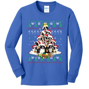 Border Collie Christmas Dog Lover Gift Ugly Sweater Xmas Gift Kids Long Sleeve Shirt