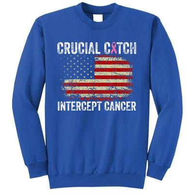 Breast Cancer Crucial A Catch Intercept Cancer Sweatshirt