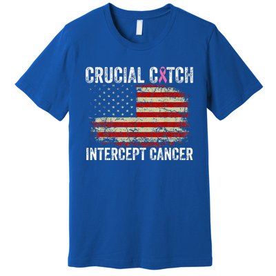 Breast Cancer Crucial A Catch Intercept Cancer Premium T-Shirt