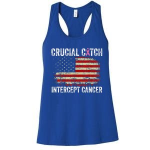 Breast Cancer Crucial A Catch Intercept Cancer Women's Racerback Tank