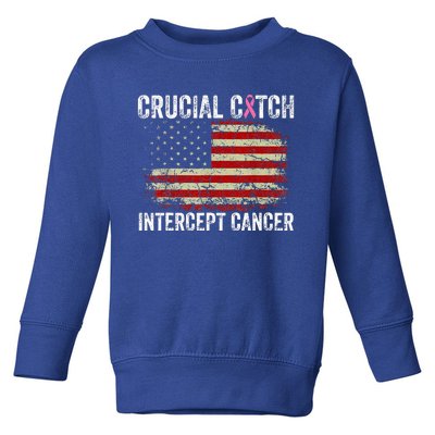 Breast Cancer Crucial A Catch Intercept Cancer Toddler Sweatshirt