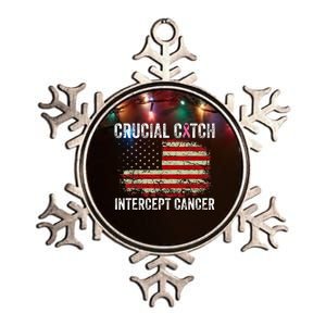 Breast Cancer Crucial A Catch Intercept Cancer Metallic Star Ornament