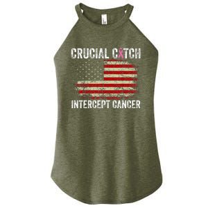 Breast Cancer Crucial A Catch Intercept Cancer Women's Perfect Tri Rocker Tank