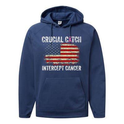 Breast Cancer Crucial A Catch Intercept Cancer Performance Fleece Hoodie