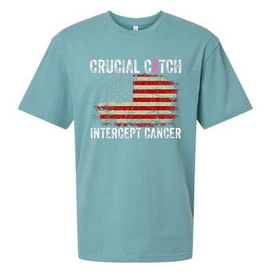 Breast Cancer Crucial A Catch Intercept Cancer Sueded Cloud Jersey T-Shirt