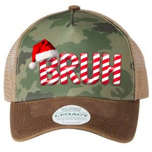 Bruh Christmas Candy Cane For Funny Xmas Bruh Legacy Tie Dye Trucker Hat