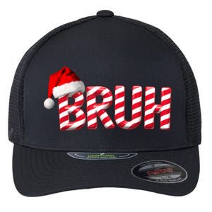 Bruh Christmas Candy Cane For Funny Xmas Bruh Flexfit Unipanel Trucker Cap