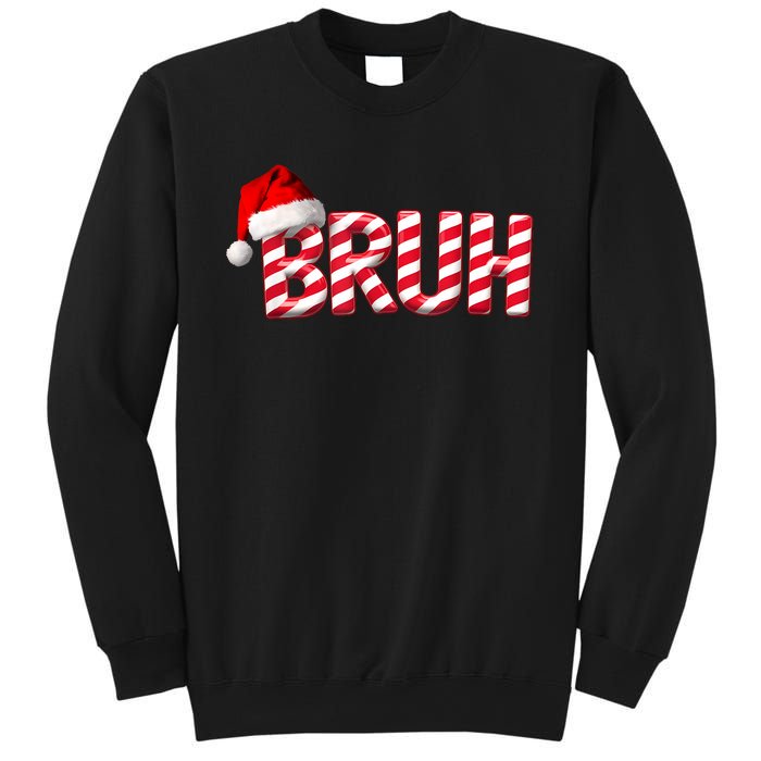 Bruh Christmas Candy Cane For Funny Xmas Bruh Sweatshirt