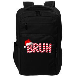 Bruh Christmas Candy Cane For Funny Xmas Bruh Impact Tech Backpack