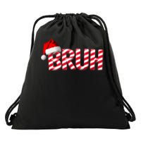 Bruh Christmas Candy Cane For Funny Xmas Bruh Drawstring Bag