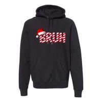 Bruh Christmas Candy Cane For Funny Xmas Bruh Premium Hoodie