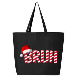 Bruh Christmas Candy Cane For Funny Xmas Bruh 25L Jumbo Tote