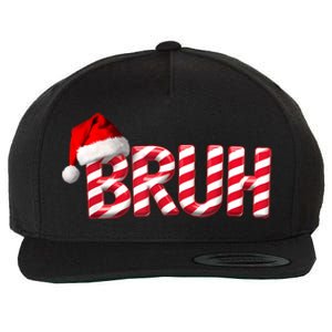 Bruh Christmas Candy Cane For Funny Xmas Bruh Wool Snapback Cap