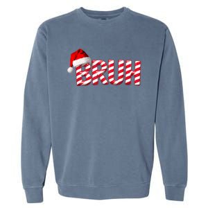 Bruh Christmas Candy Cane For Funny Xmas Bruh Garment-Dyed Sweatshirt