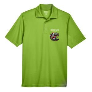 Breck Colorado Cool Snowboard Christmas Santa Gift Men's Origin Performance Piqué Polo