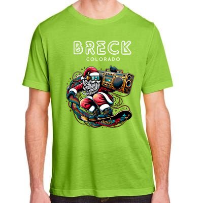 Breck Colorado Cool Snowboard Christmas Santa Gift Adult ChromaSoft Performance T-Shirt