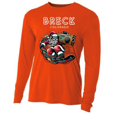 Breck Colorado Cool Snowboard Christmas Santa Gift Cooling Performance Long Sleeve Crew