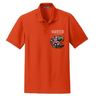 Breck Colorado Cool Snowboard Christmas Santa Gift Dry Zone Grid Polo