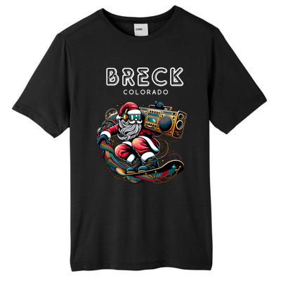 Breck Colorado Cool Snowboard Christmas Santa Gift Tall Fusion ChromaSoft Performance T-Shirt