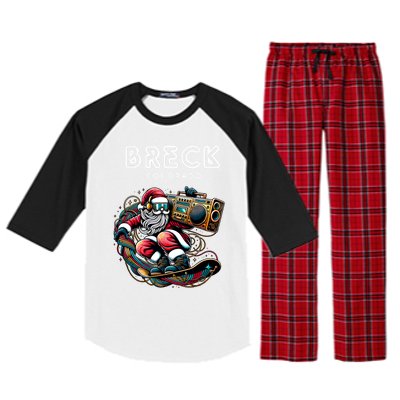 Breck Colorado Cool Snowboard Christmas Santa Gift Raglan Sleeve Pajama Set