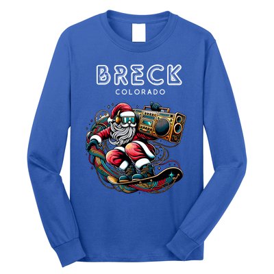 Breck Colorado Cool Snowboard Christmas Santa Gift Long Sleeve Shirt