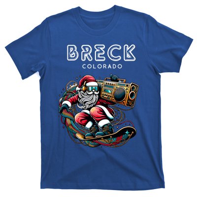 Breck Colorado Cool Snowboard Christmas Santa Gift T-Shirt