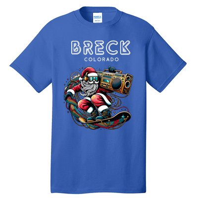 Breck Colorado Cool Snowboard Christmas Santa Gift Tall T-Shirt