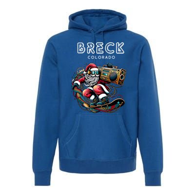 Breck Colorado Cool Snowboard Christmas Santa Gift Premium Hoodie