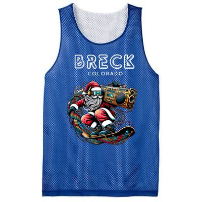 Breck Colorado Cool Snowboard Christmas Santa Gift Mesh Reversible Basketball Jersey Tank