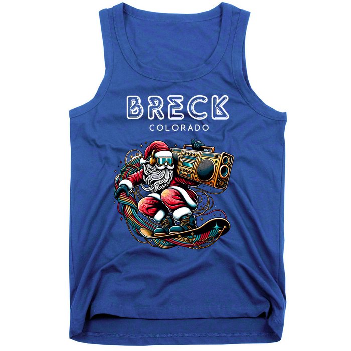 Breck Colorado Cool Snowboard Christmas Santa Gift Tank Top