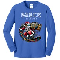 Breck Colorado Cool Snowboard Christmas Santa Gift Kids Long Sleeve Shirt