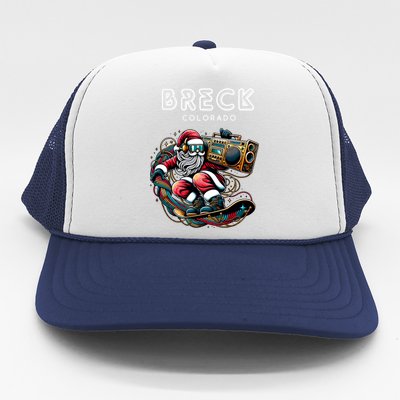 Breck Colorado Cool Snowboard Christmas Santa Gift Trucker Hat