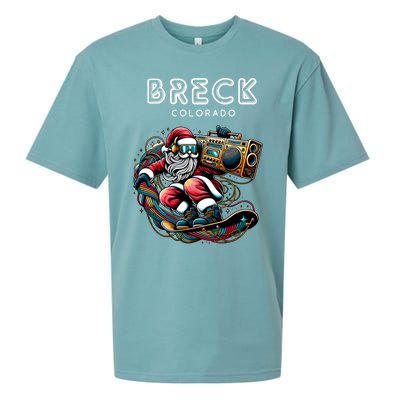 Breck Colorado Cool Snowboard Christmas Santa Gift Sueded Cloud Jersey T-Shirt