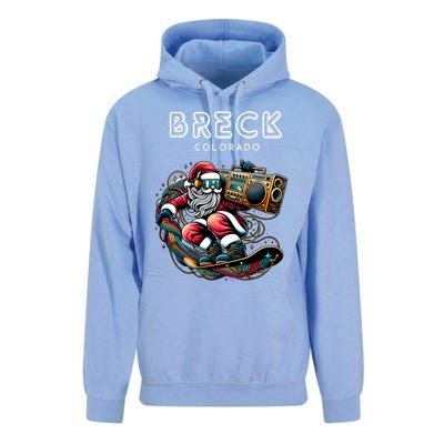 Breck Colorado Cool Snowboard Christmas Santa Gift Unisex Surf Hoodie