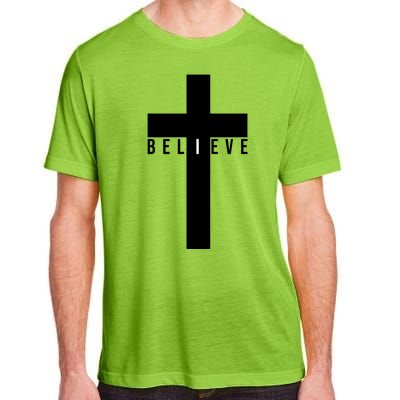 Believe Christian Cross Religious Adult ChromaSoft Performance T-Shirt