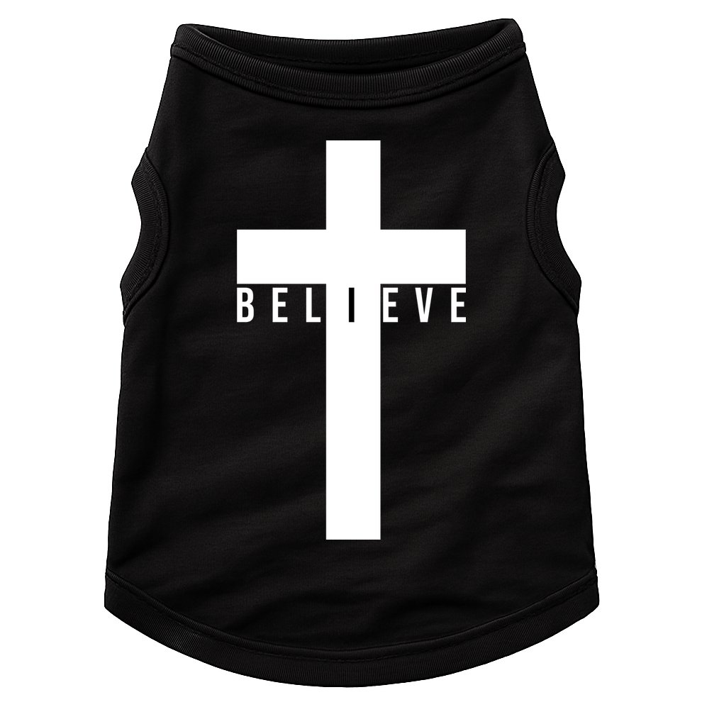 Believe Christian Cross Religious Doggie Tank