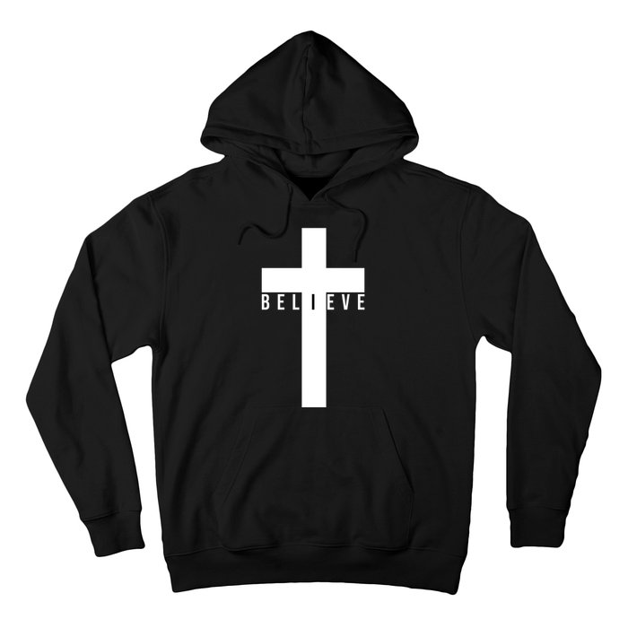 Believe Christian Cross Religious Hoodie