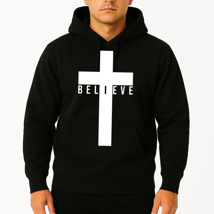Believe Christian Cross Religious Hoodie
