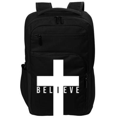 Believe Christian Cross Religious Impact Tech Backpack