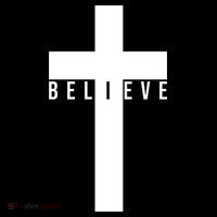 Believe Christian Cross Religious Flat Bill Trucker Hat