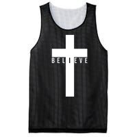 Believe Christian Cross Religious Mesh Reversible Basketball Jersey Tank